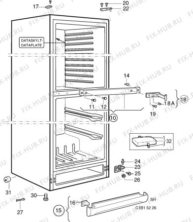 Взрыв-схема холодильника Electrolux ER8205B - Схема узла C10 Cabinet